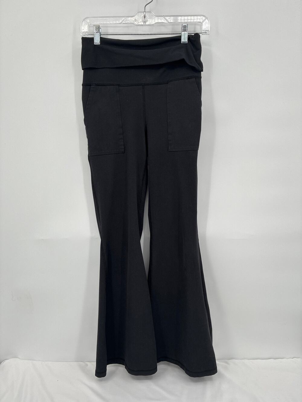 Offline by Aerie Black The Hugger Foldover Flare Hi Rise Leggings Medium Short